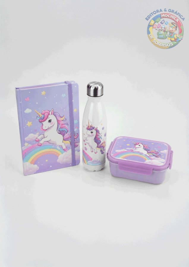 Kit Agenda Capa Dura + Garrafa Kids + Vasilha